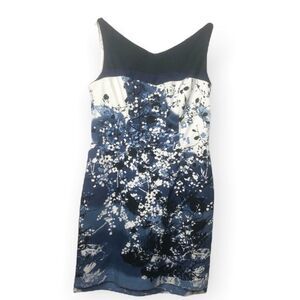 T Tahari Floral Sheath Dress size 10 Blue White